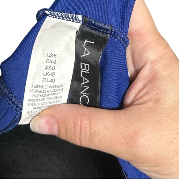 EUC - La Blanca Island Goddess Twist Front Shirred One Piece Swimsuit - size 8 - Picture 5 of 5